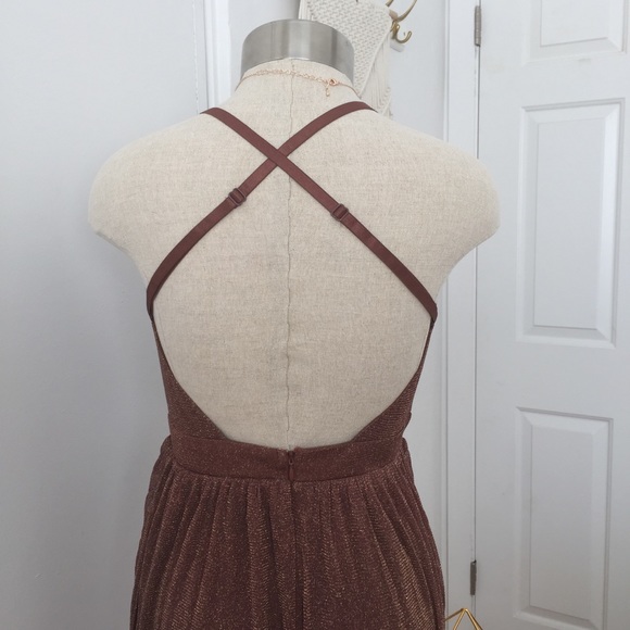 NWT Mauve Homecoming Prom Shimmer Maxi Dress - Picture 3 of 3